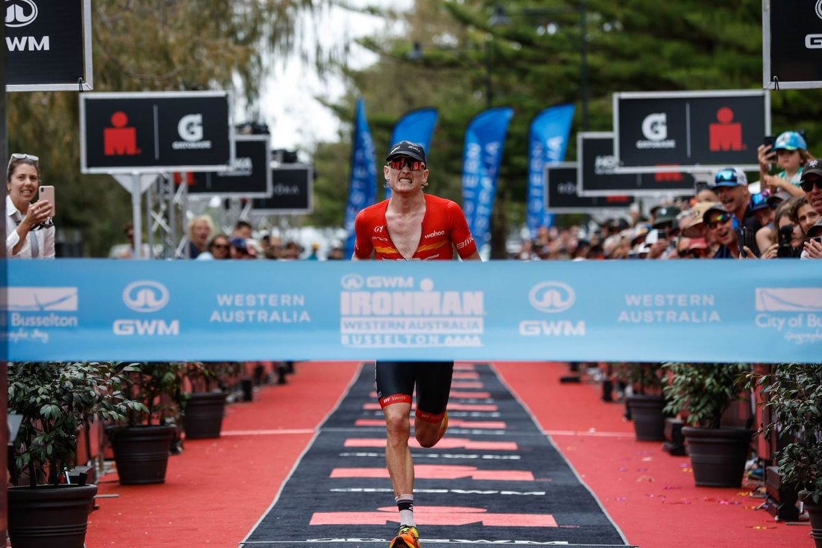 Max Neumann and Sarah Crowley have been crowned the winners of Ironman Western Australia in Busselton