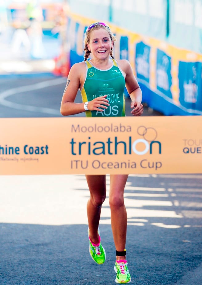 Grace Musgrove and Declan Wilson win ITU Triathlon Oceania Cup in Mooloolaba