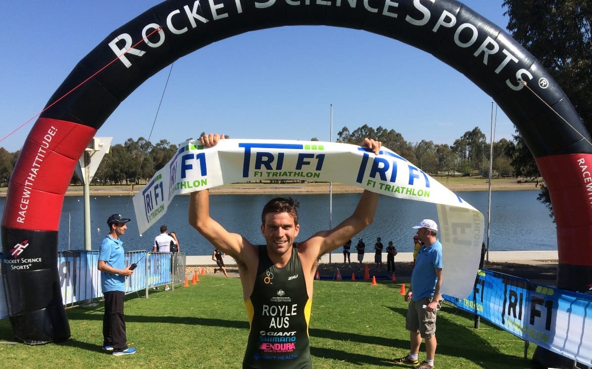 Aaron Royle wins TriF1 debut at the International Reggatta Centre in Penrith, Australia