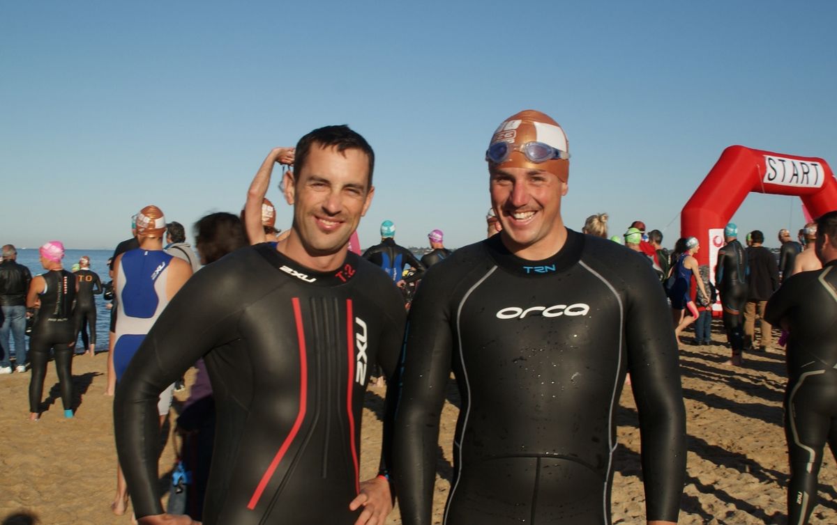 Racing for a mate at the IRONMAN Asia-Pacific Championship in Melbourne