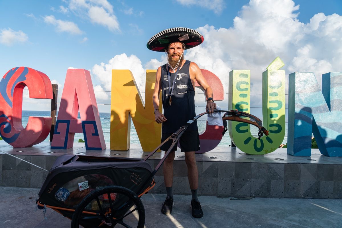 Extreme Athlete Jonas Deichmann Arrives in Cancun after 120 marathons