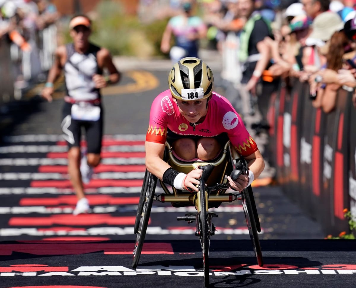 Cam Wurf, Matt Burton, Max Neumann, Renee Kiley and Lauren Parker Flying the Aussie Flag at IRONMAN World Championships