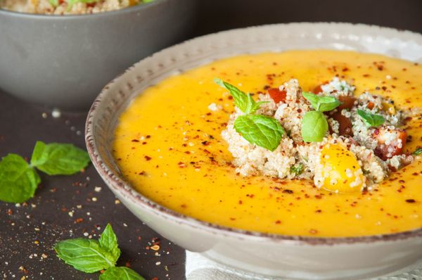 Pumpkin Soup with Studded Quinoa