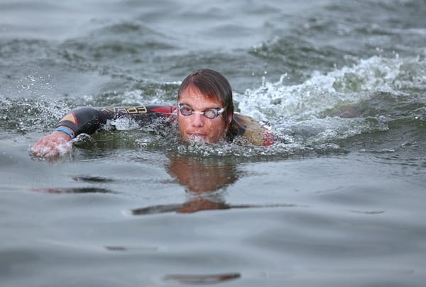 Australian Josh Amberger Cellarbrates 2nd at Ironman Munice 70.3