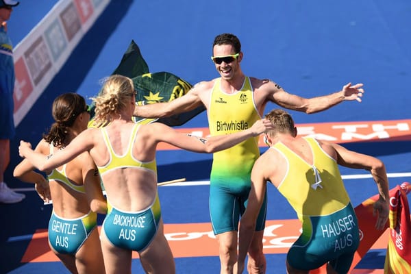 Australia Takes Gold in Commonwealth Games Mixed Relay Triathlon, Gentle Celebrates Big Comeback