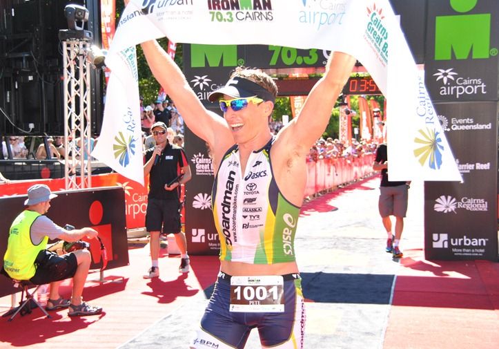 Pete Jacobs winning the 2012 Urban Hotel Group Ironman 70.3 Cairns