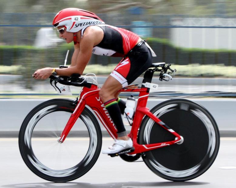 Melissa Hauschildt rode a blistering 2:12:36 to take the bike course record, and the win in Boulder earlier this month