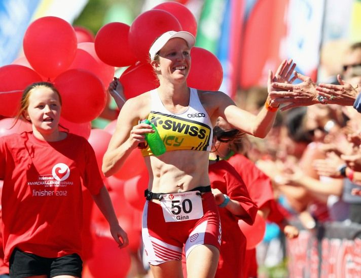 WANAKA, NEW ZEALAND - JANUARY 21: Gina Crawford of Wanganui celebrates winning Challenge Wanaka on January 21, 2012 in Wanaka, New Zealand. (Photo by Hannah Johnston/Getty Images) *** Local Caption *** Gina Crawford