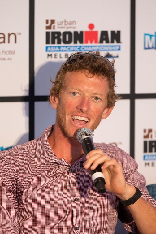 Luke Bell (AUS) (Melbourne Based 19 Time IRONMAN 70.3 Winner). Ironman Melbourne Triathlon Press Launch 2013 - Photo By Lucas Wroe