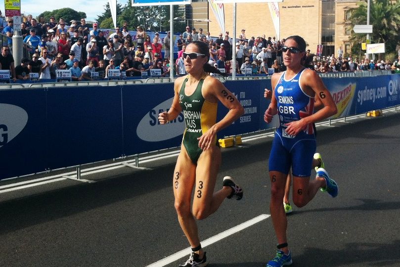 On her way to a win at the Sydney ITU World Cup race in 2012