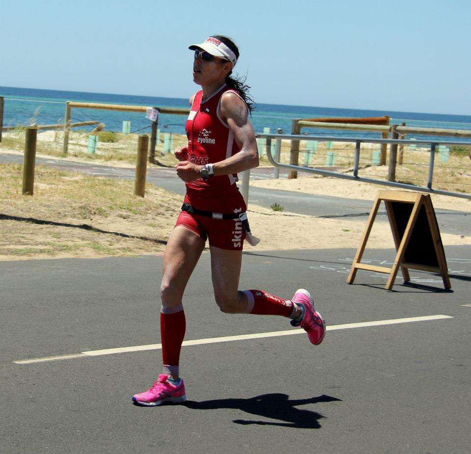 Rebecca on the way to running herself in to 3rd at IMWA 2012