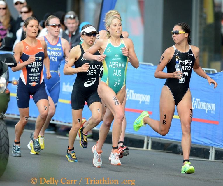 Only 13 seconds separated the winner Anne Haug and Felicty Abram - Credit: Delly Carr / Triathlon.org