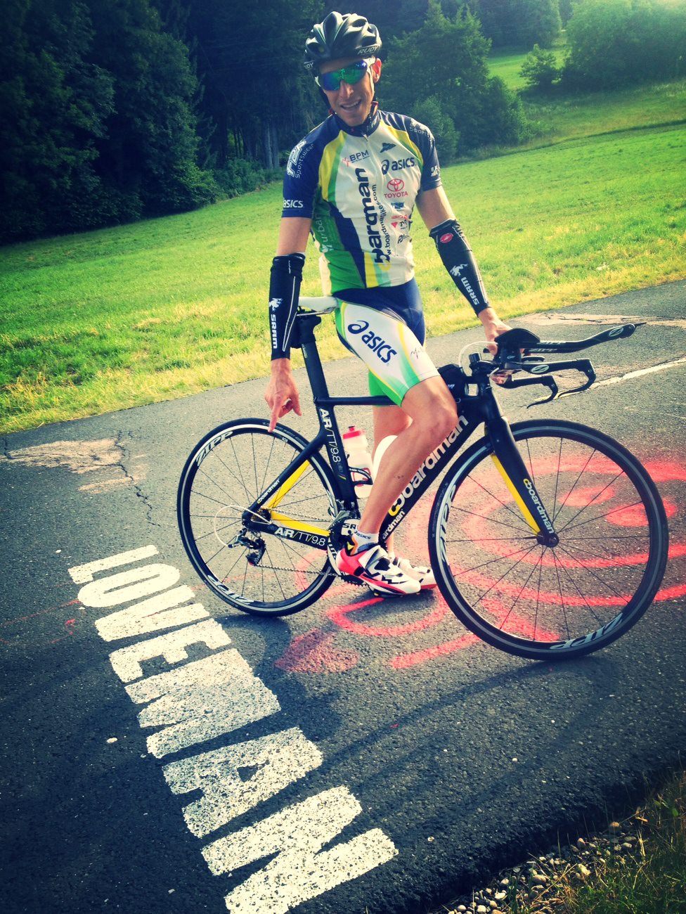 Pete Jacobs found a bit of inspiration on the Ironman Austria course last week