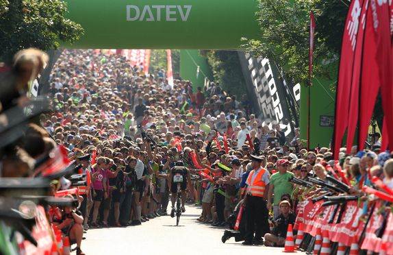 Challenge Roth draws record crowds Tour De France style Credit: Getty Images