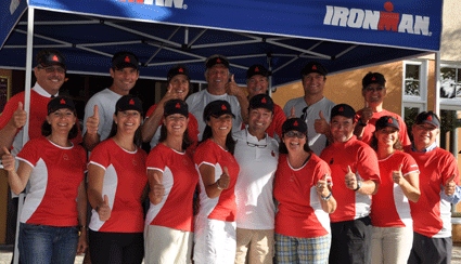 Some of the locals with Race Director Dominique PichÃ© and Assistant Race Director Marc Roy. Photo: Ville de Mont-Tremblant