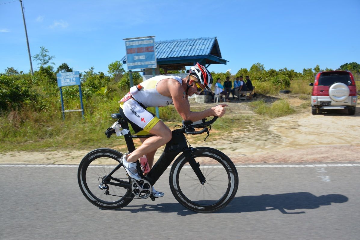Matty White didn't have his swim arms with him today and missed the pack