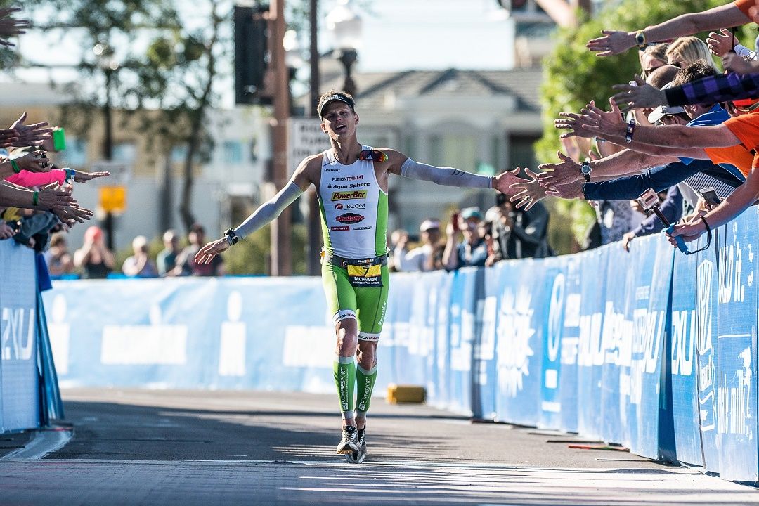 Flying in for the win - Photo credit: IRONMAN/Nils Nilsen