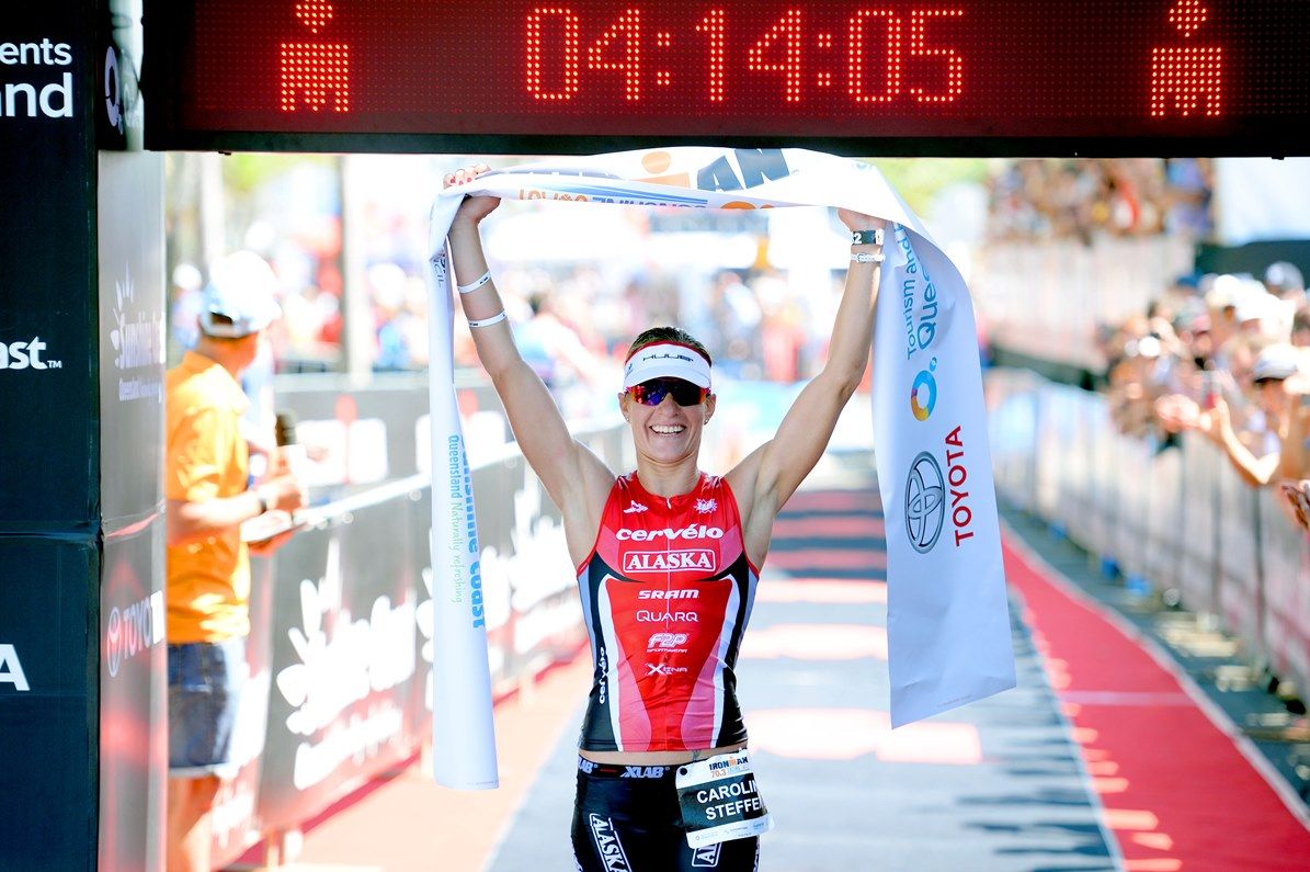 For Caroline Steffen this was a special win - Photo Credit: Delly Carr / Ironman.com